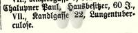 Challupner, Paul 1877 Wiener Zeitung-Todesmeldung